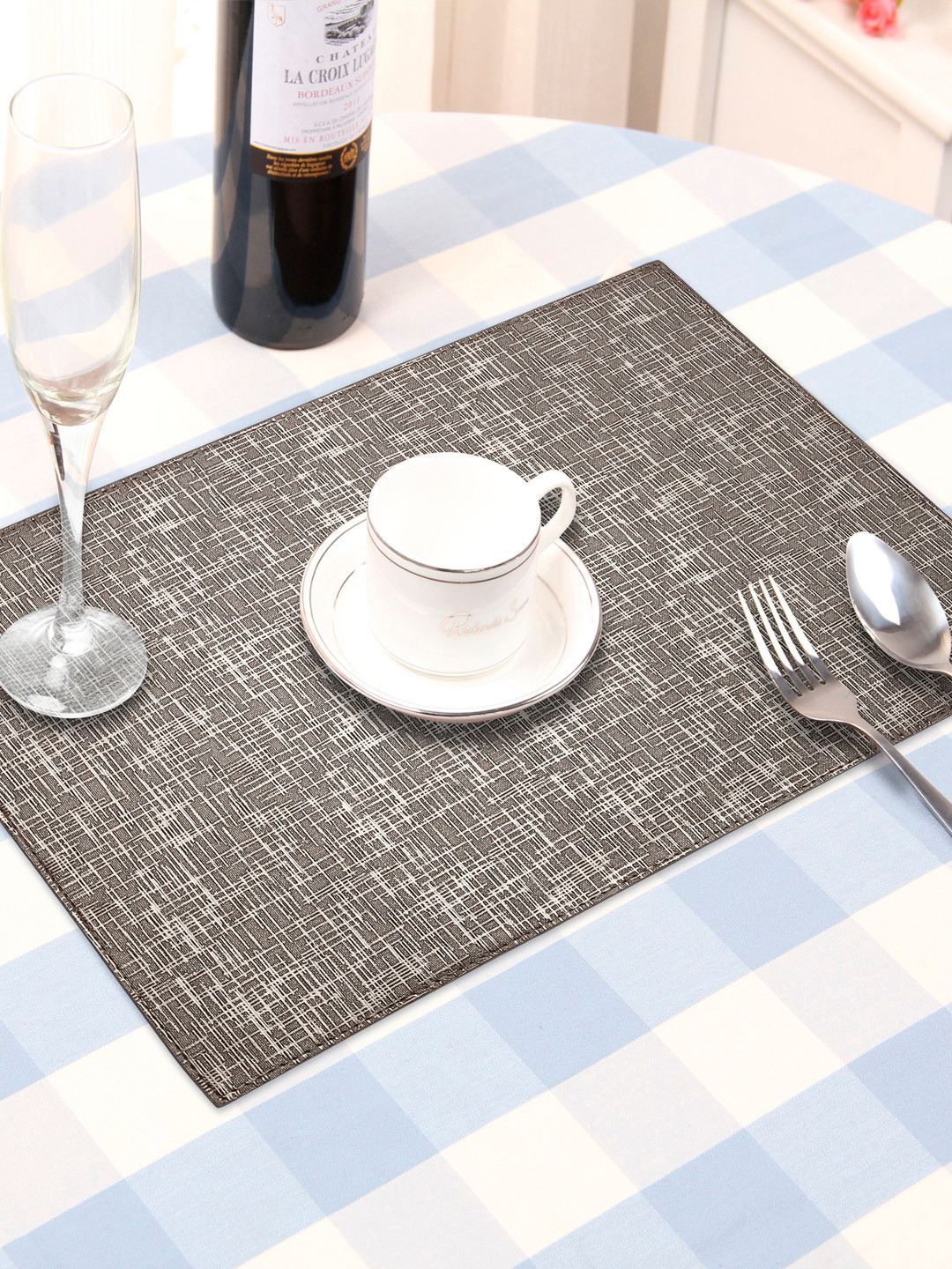 Buy OBSESSIONS Set Of 6 Grey Textured Table Mats Table Placemats for