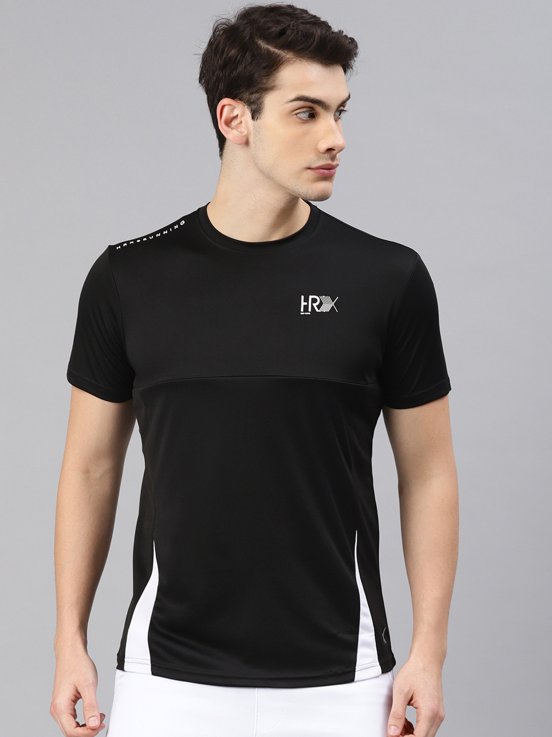Buy HRX By Hrithik Roshan Men Black Solid Round Neck T Shirt Tshirts