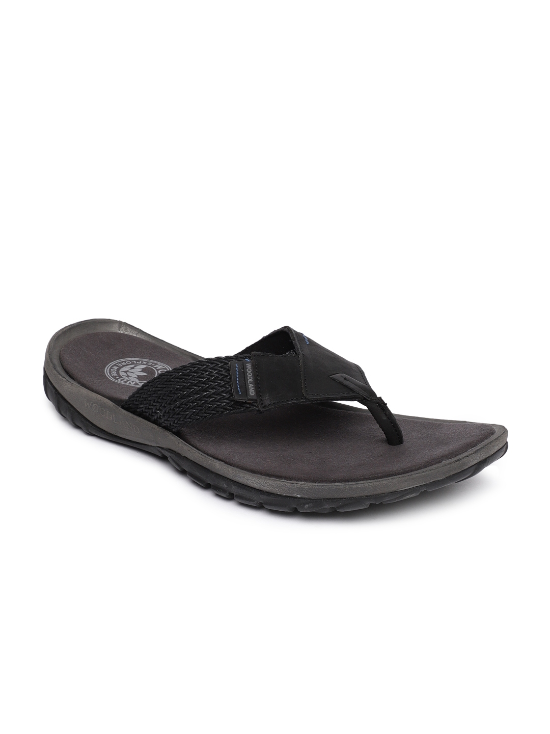 Buy Woodland Men Black Leather Comfort Sandals - Sandals for Men ...