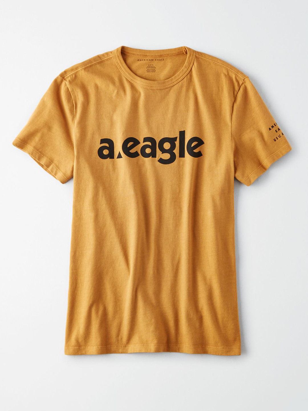 Buy AMERICAN EAGLE OUTFITTERS Men Mustard Printed Round Neck T Shirt