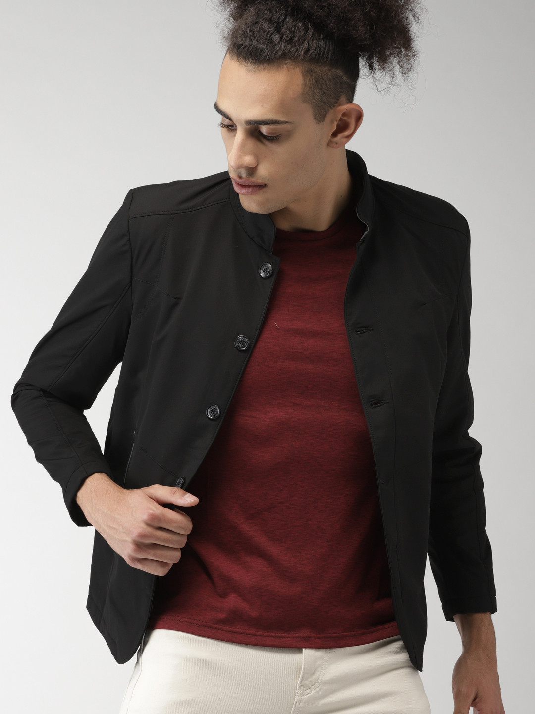 Buy Fort Collins Men Black Solid Over Coat Coats for Men 7691287 Myntra