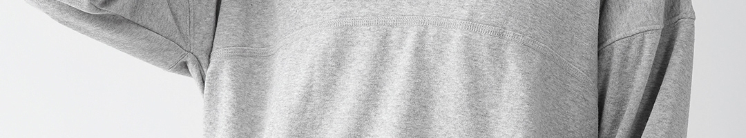 Buy FOREVER 21 Women Grey Melange Solid Hooded Sweatshirt - Sweatshirts ...