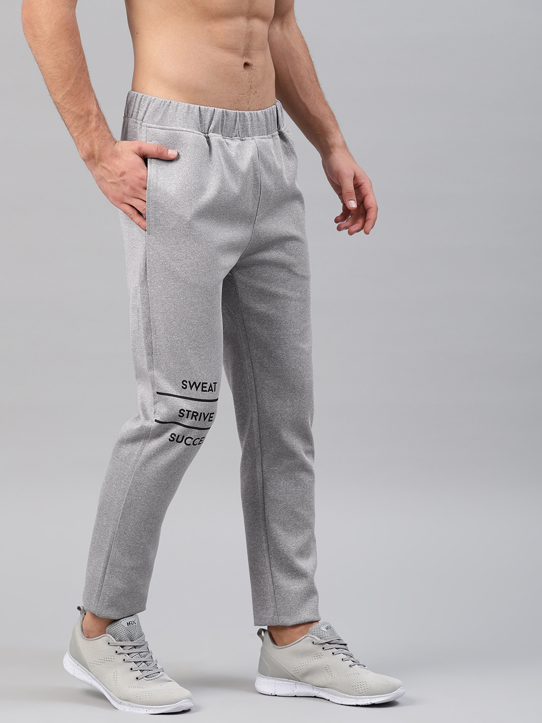 hrx grey track pants