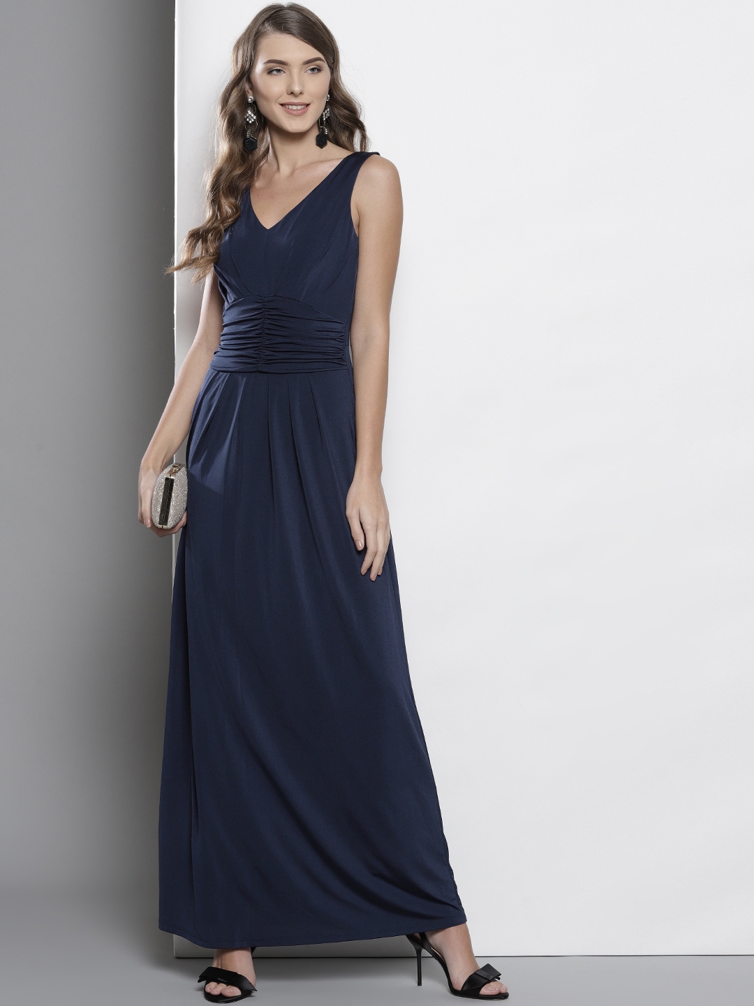 Buy Dorothy Perkins Women Navy Blue Solid Maxi Dress Dresses For Women 7695951 Myntra 4398