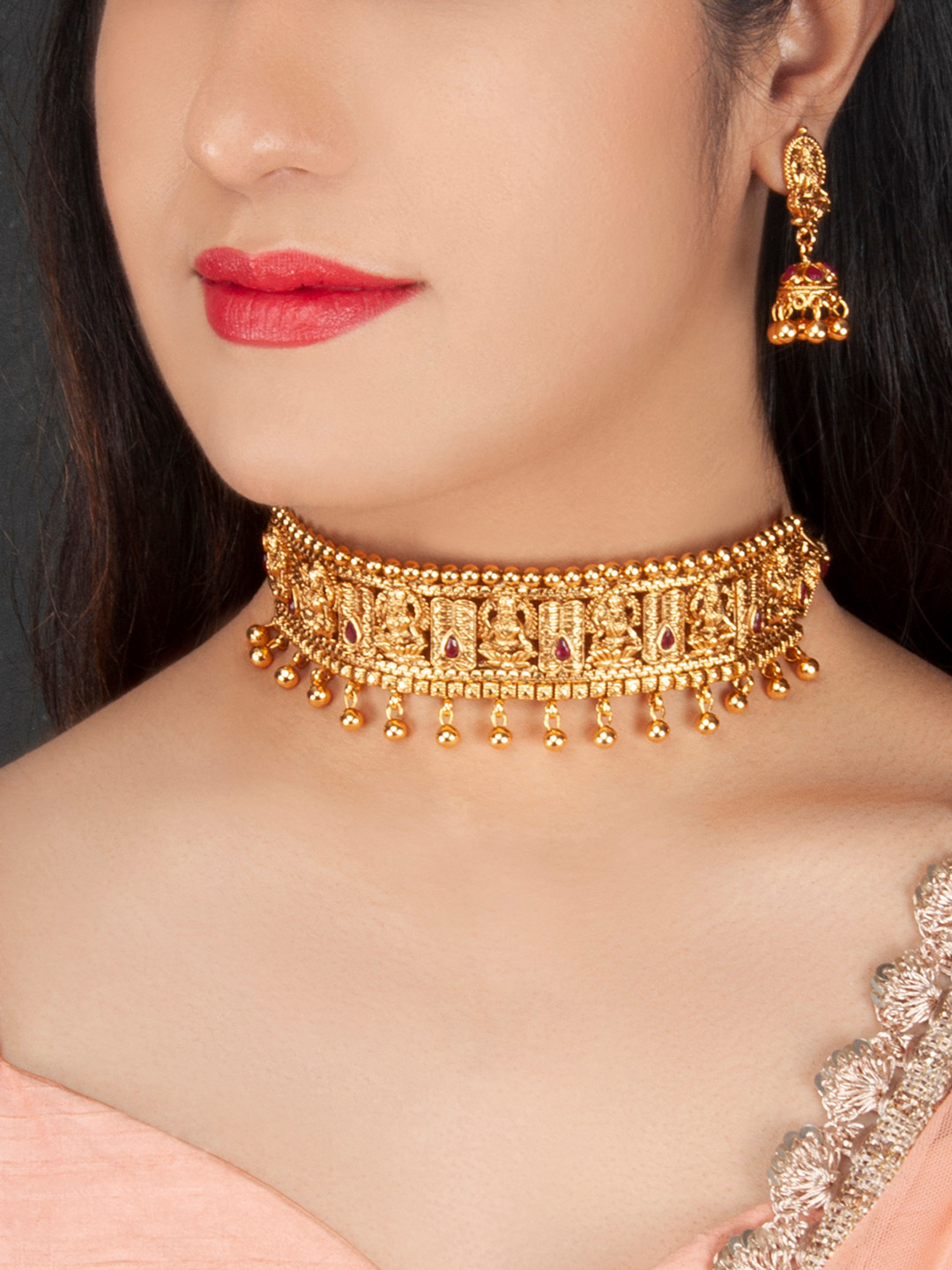 Buy Rubans Gold Plated Handcrafted Kundan Jewellery Set Jewellery Set