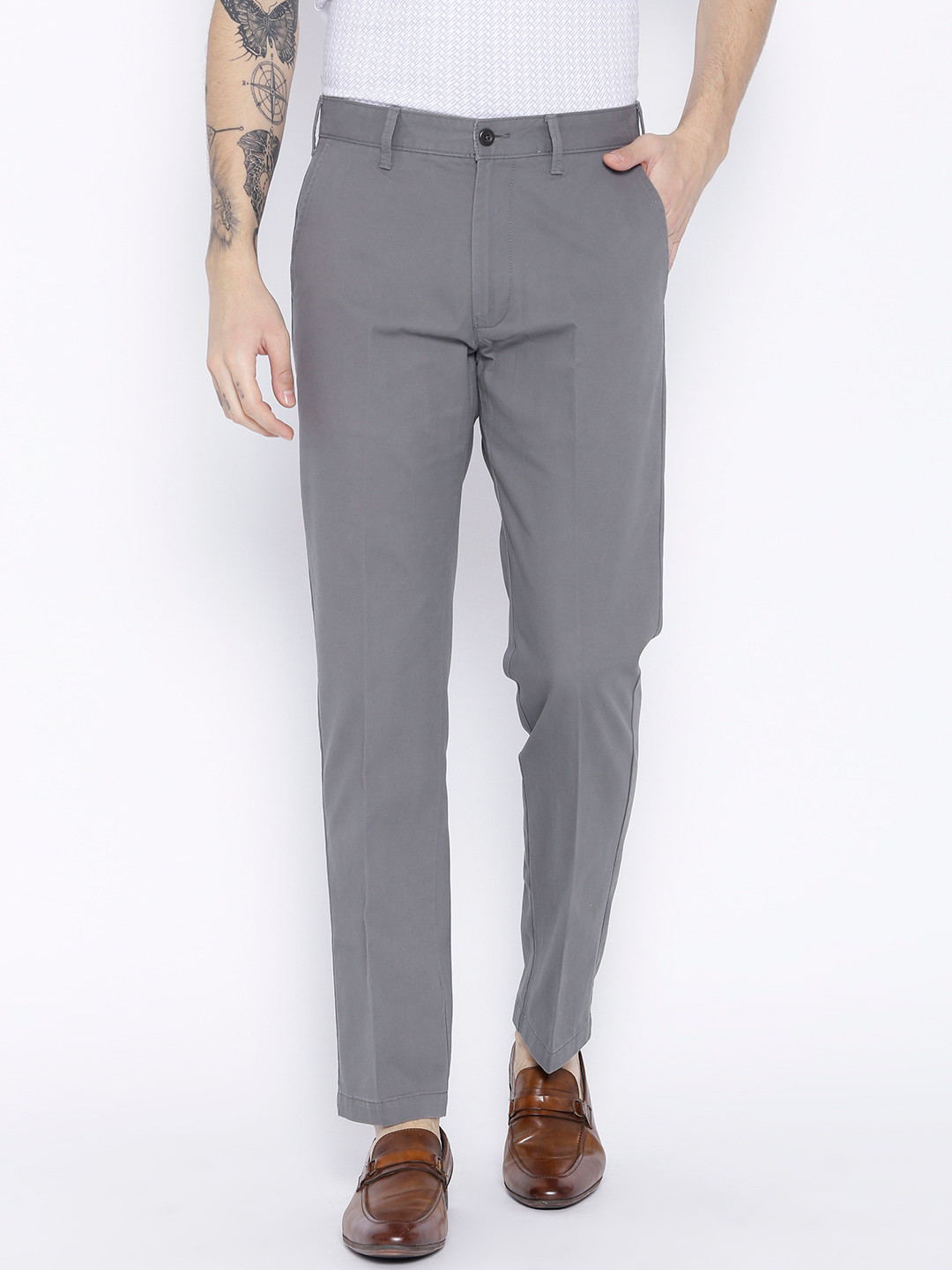 Marks And Spencer Men S Trousers Regular Fit 2026.Buy Marks & Spencer Men Grey Regular Fit Solid Regular Trousers ...