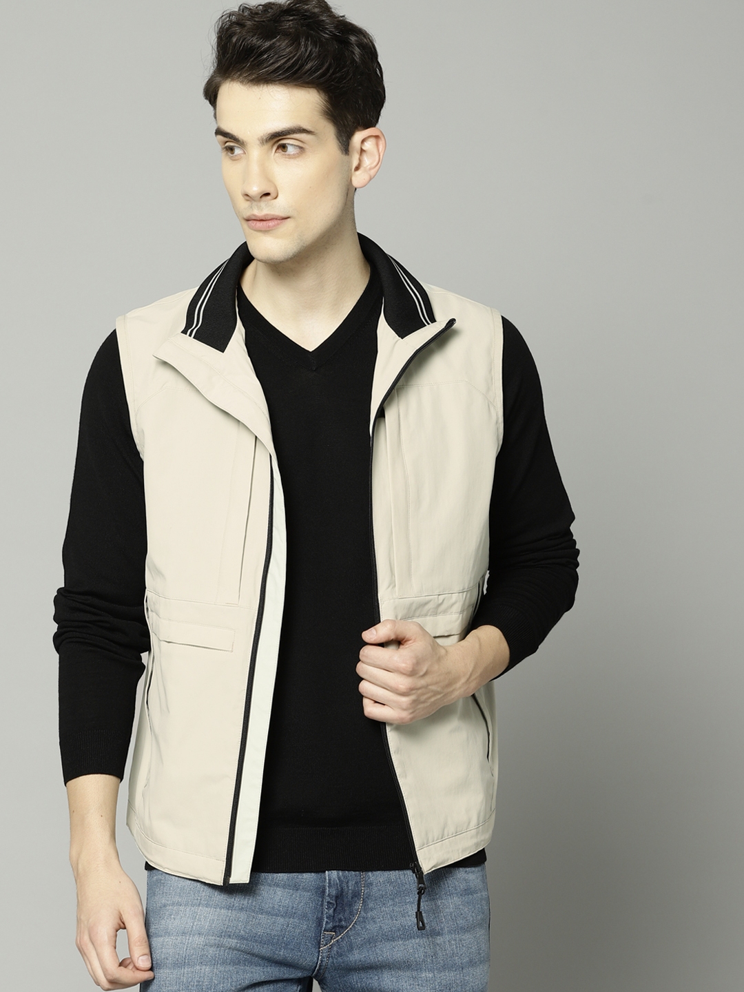 Buy Marks & Spencer Men Beige Solid Tailored Jacket - Jackets for Men 7699733 | Myntra