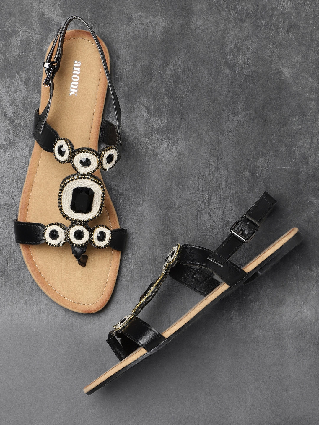 anouk open toe flats