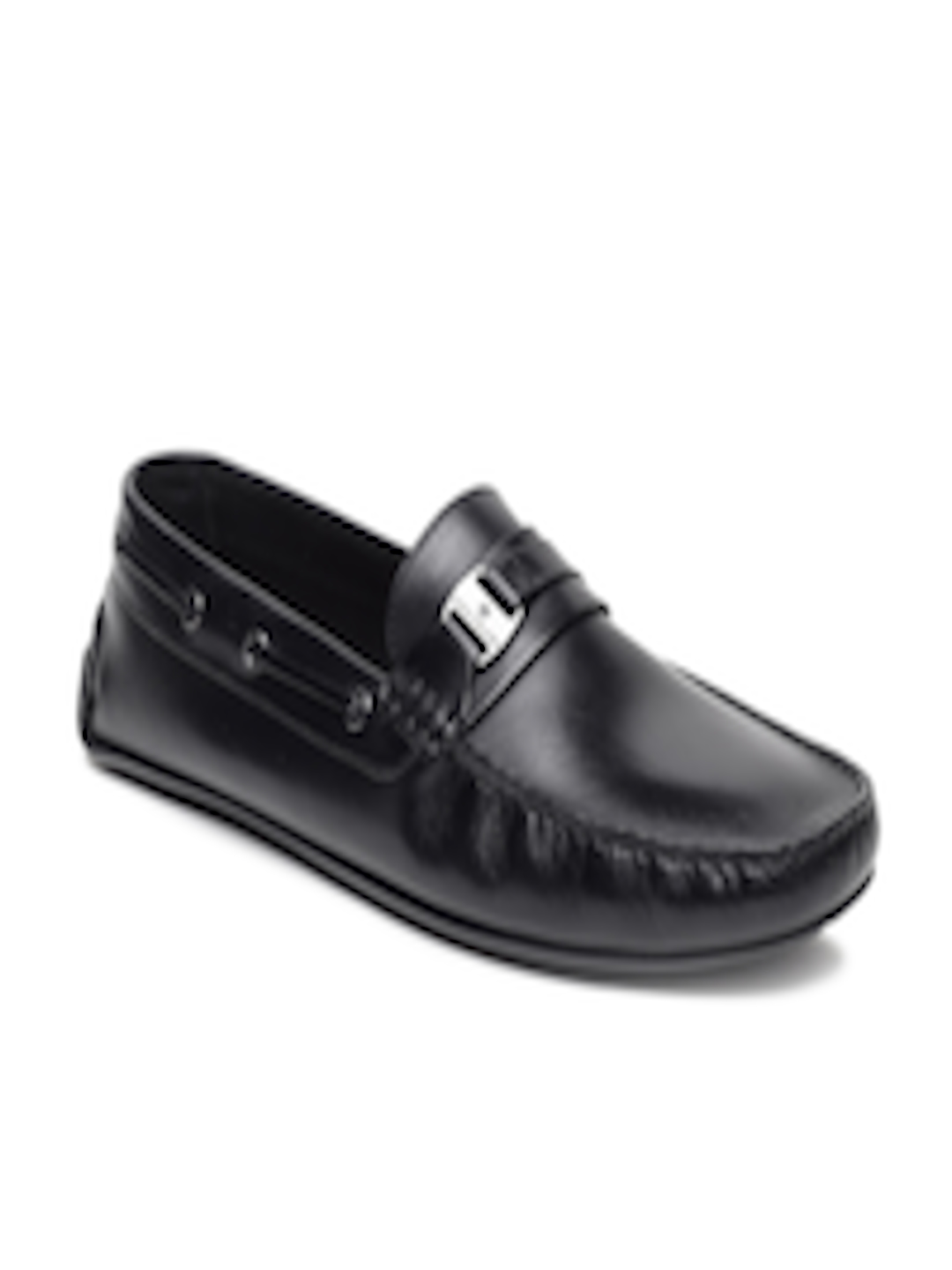 Buy Louis Philippe Men Black Leather Formal Loafers - Formal Shoes for ...