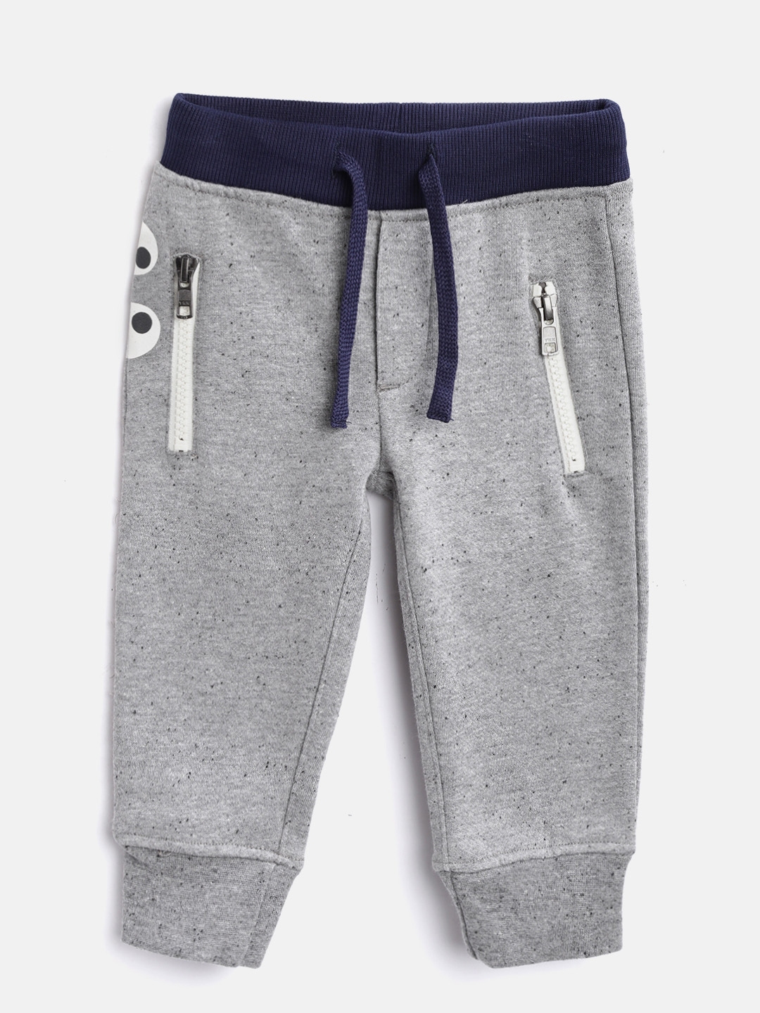Buy United Colors Of Benetton Boys Grey Melange Solid Joggers - Track ...