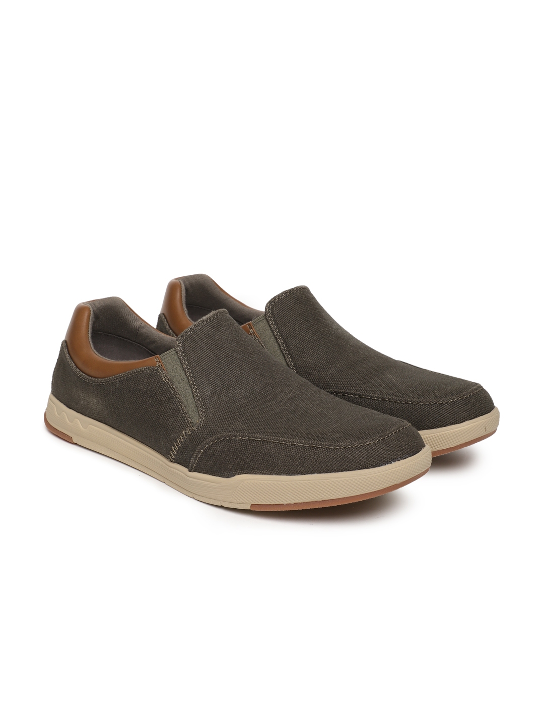 Buy Clarks Men Olive Green Slip On Sneakers - Casual Shoes for Men ...