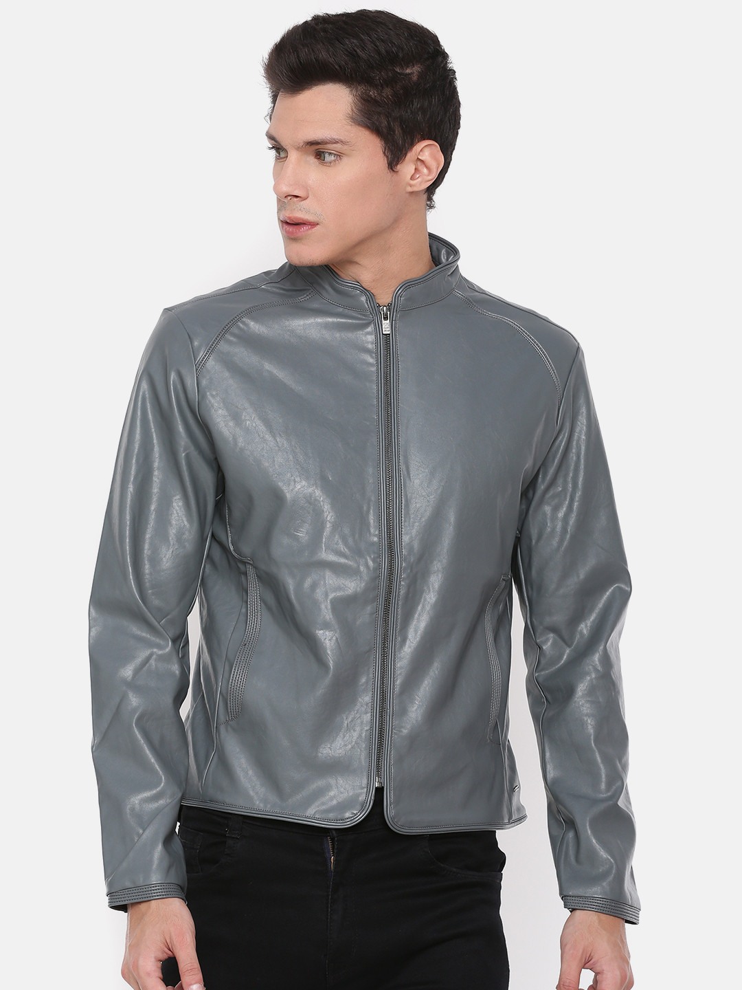 Buy Pepe Jeans Men Grey Solid Jacket Jackets for Men 7718873 Myntra
