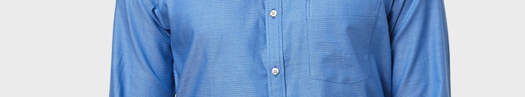Buy Park Avenue Men Blue Slim Fit Self Design Formal Shirt - Shirts for ...