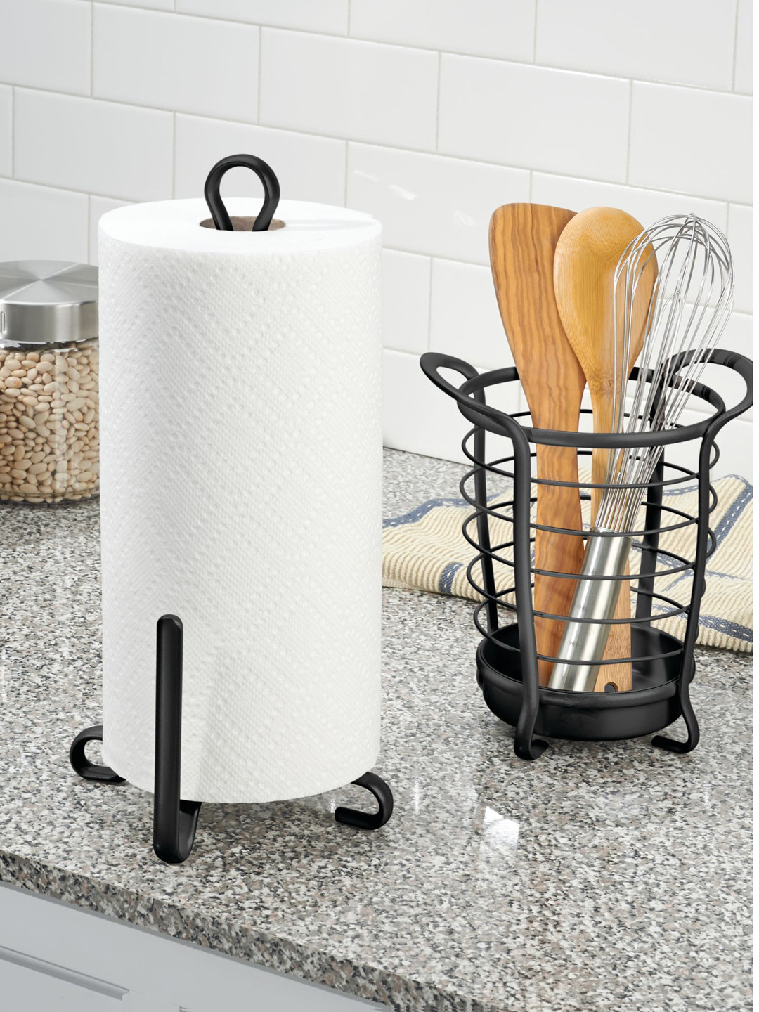 Buy INTERDESIGN Black Solid Paper Towel Holder Tissue Holders for