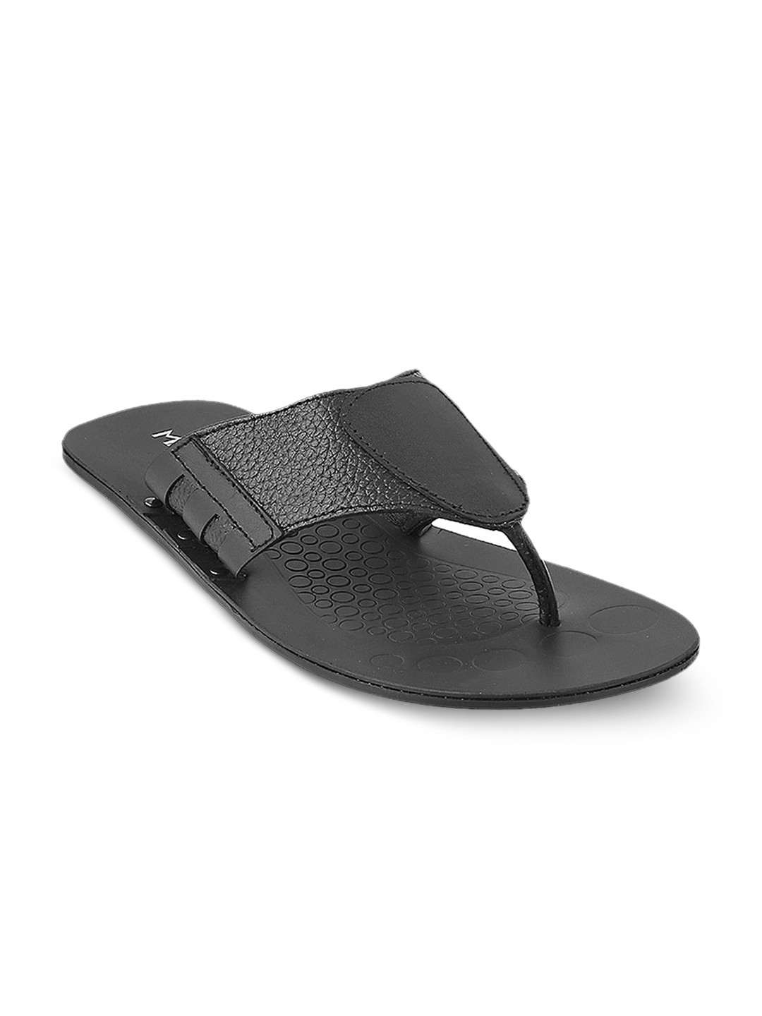Buy Metro Men Black Leather Comfort Sandals - Sandals for Men 7725787 | Myntra