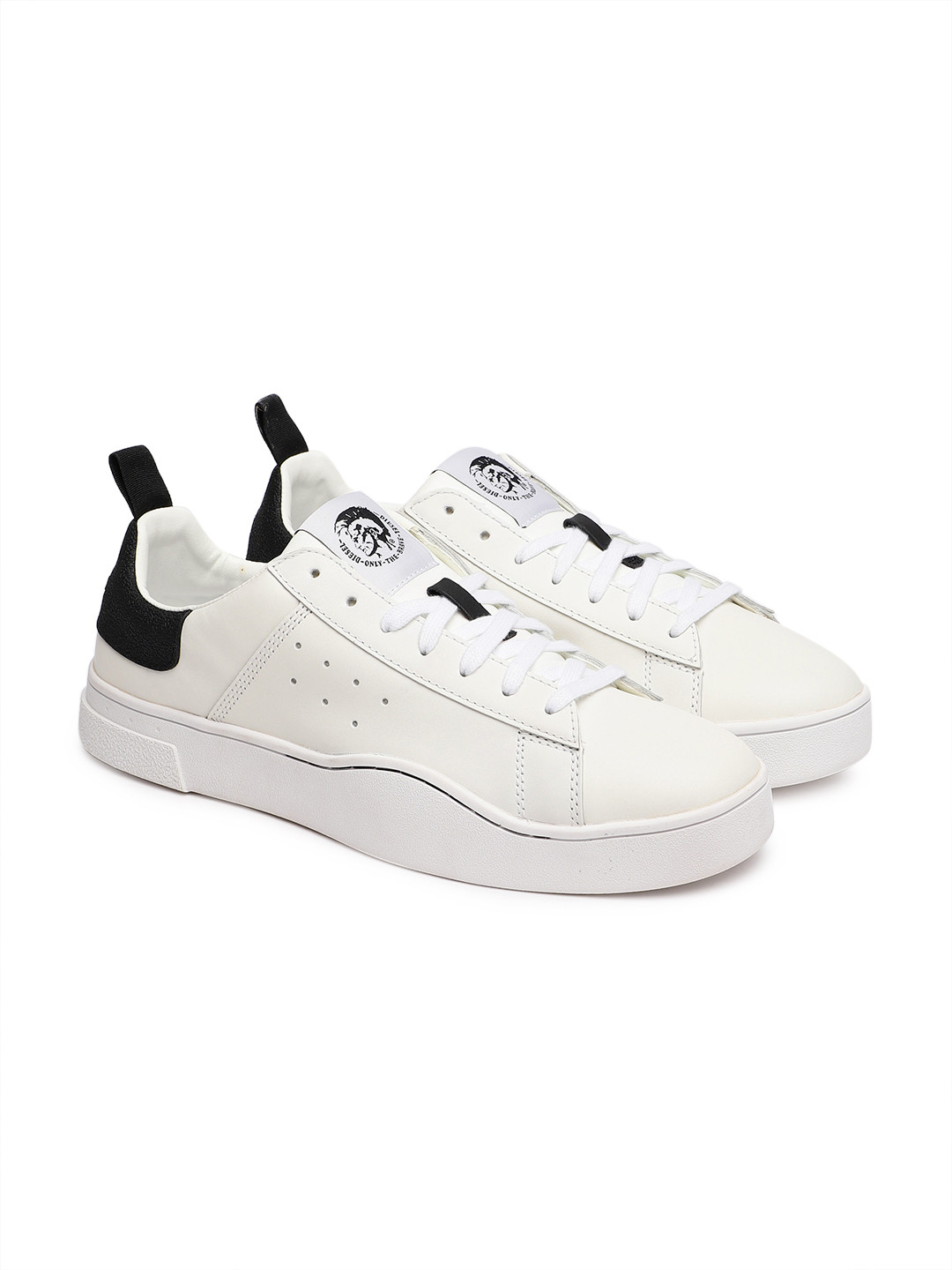 Buy DIESEL Men White Leather Sneakers Casual Shoes for