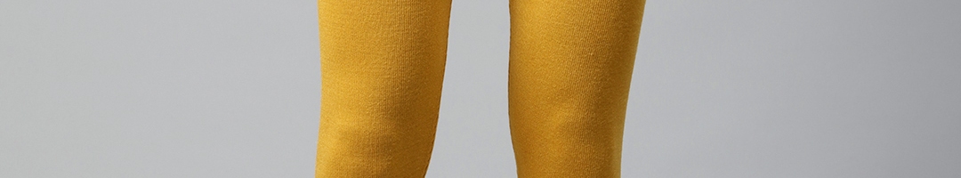Buy W Women Mustard Yellow Solid Cropped Winter Leggings - Leggings for ...