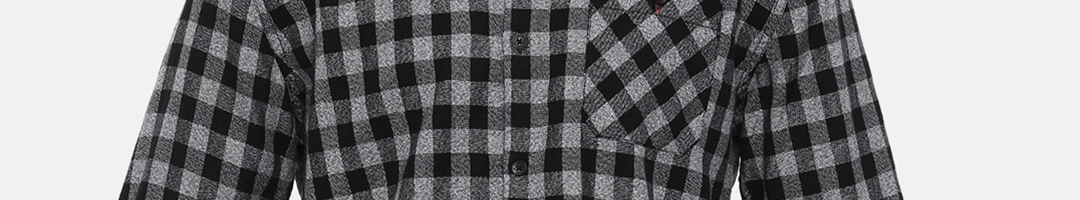 Buy Breakbounce Men Black & Grey Slim Fit Checked Casual Shirt - Shirts ...