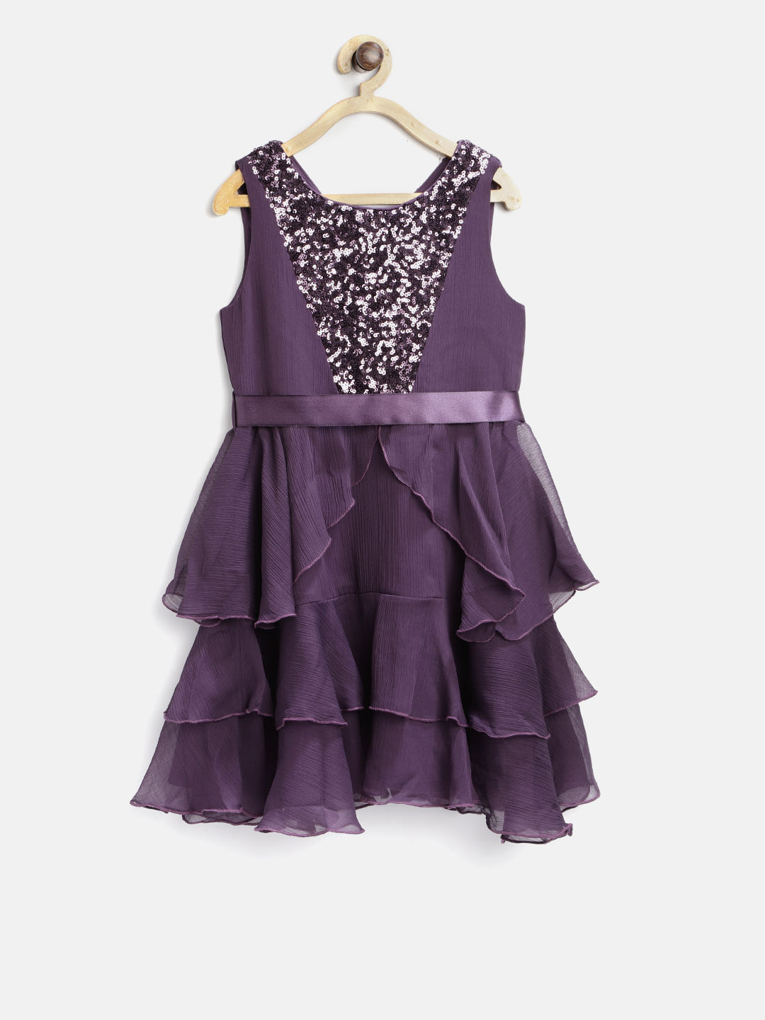 Buy MONSOON CHILDREN Girls Purple Sequinned Fit & Flare Dress Dresses