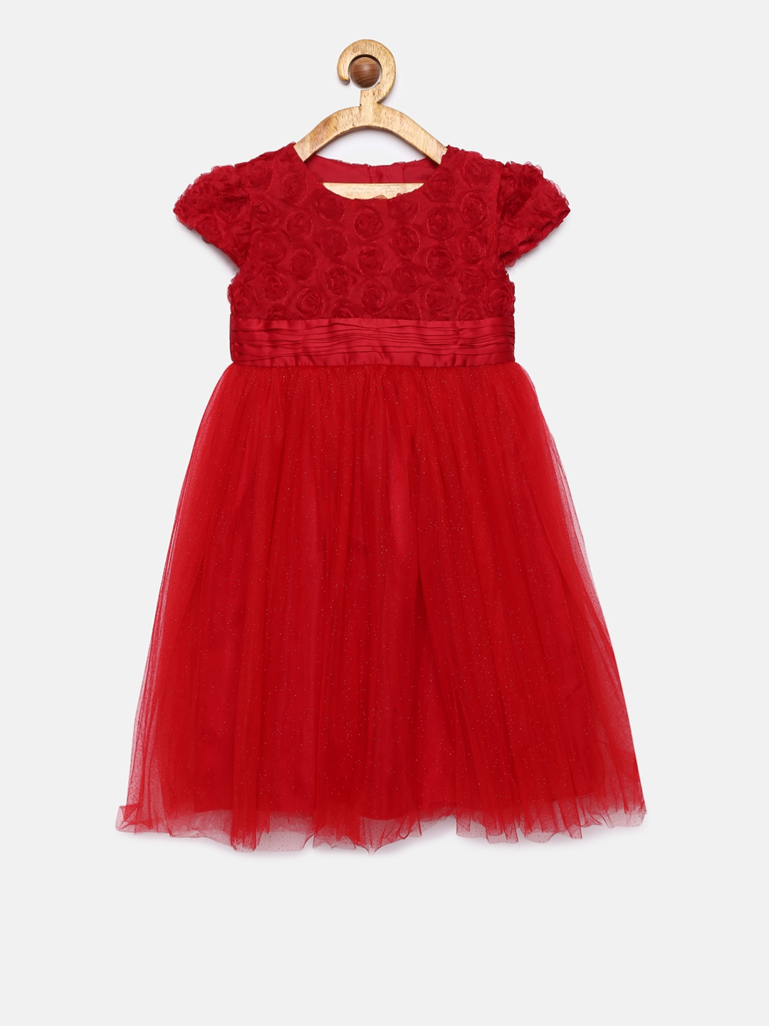 Buy MONSOON CHILDREN Girls Red Solid Fit And Flare Dress Dresses for