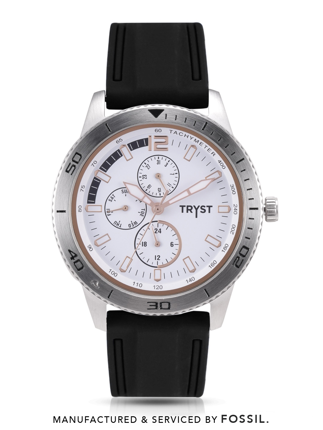TRYST Manufactured Serviced By Fossil Men White Watch Watches