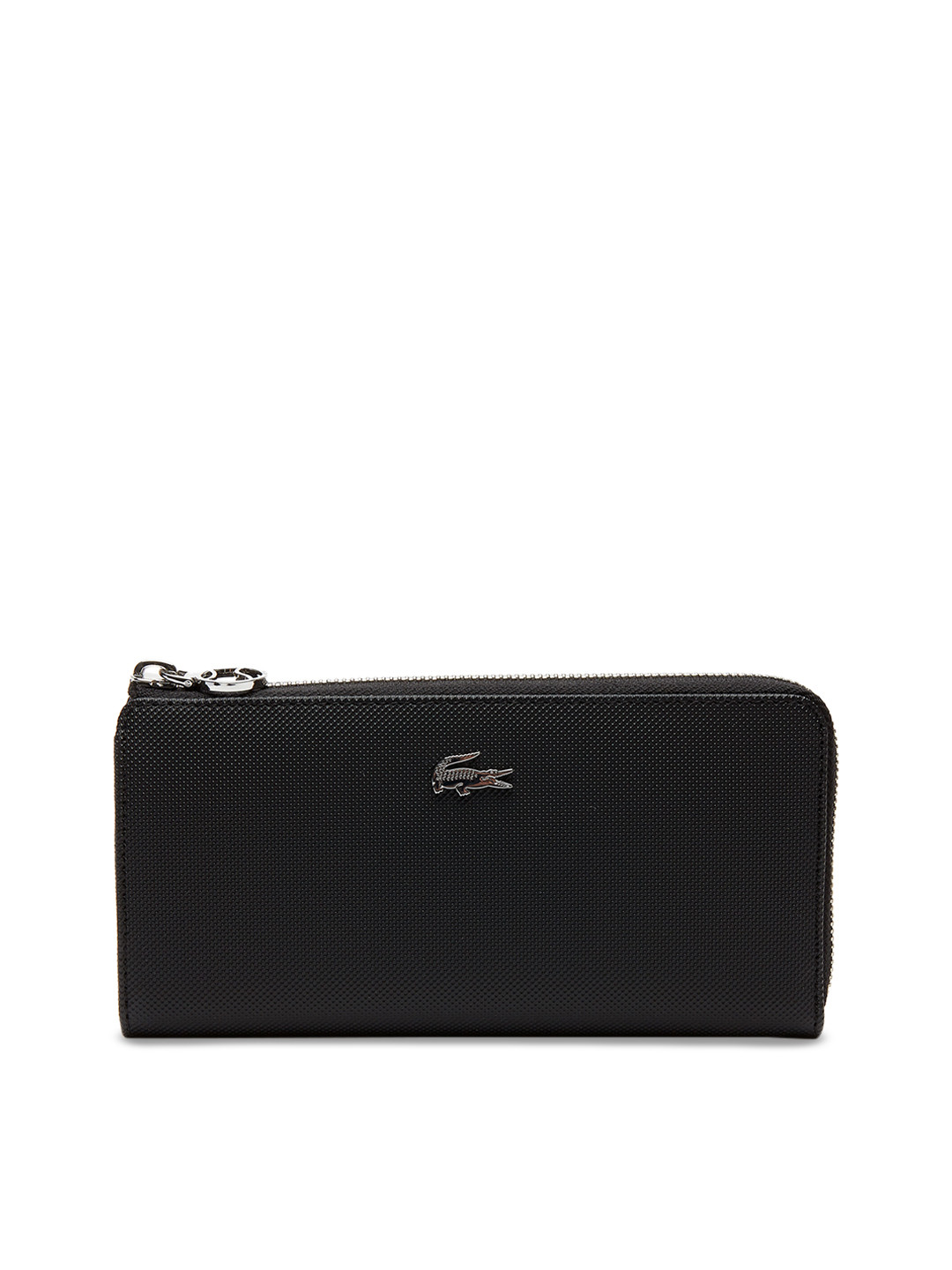 Buy Lacoste Women Black Textured Zip Around Wallet Wallets for Women 7739628 Myntra