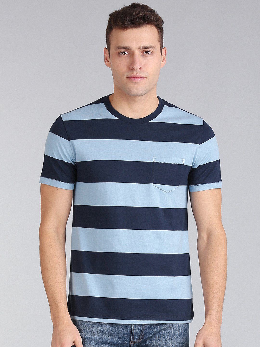 Buy GAP Men Essential Short Sleeve Rugby Stripe Crew Neck Pocket T