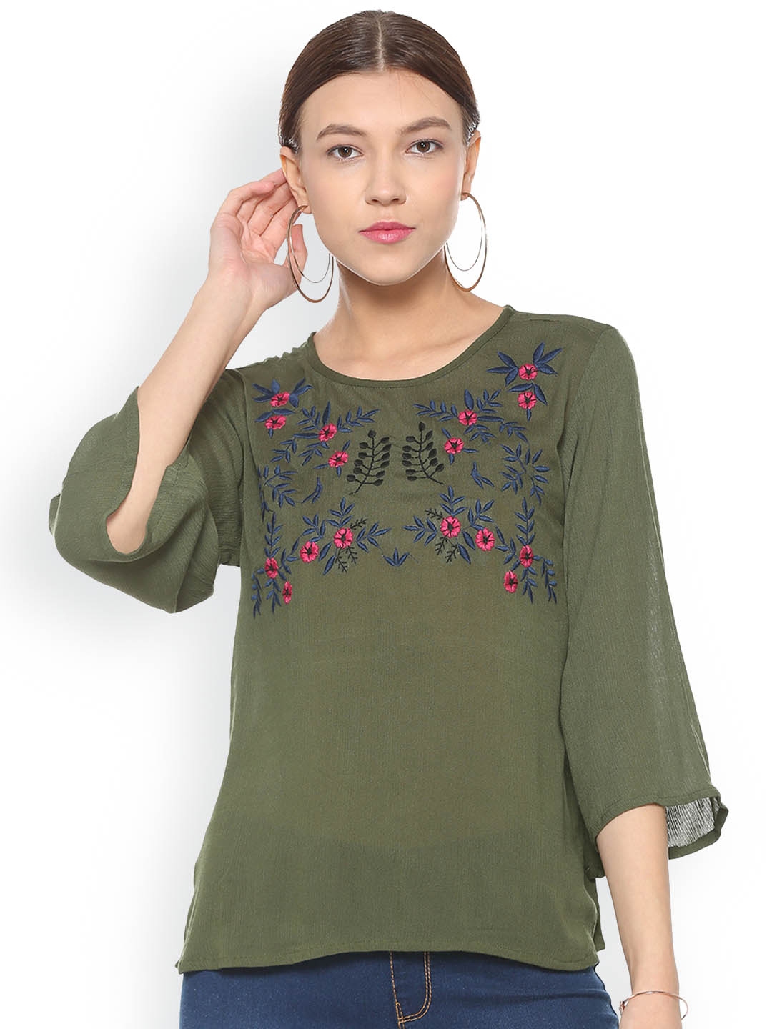 olive green tops womens