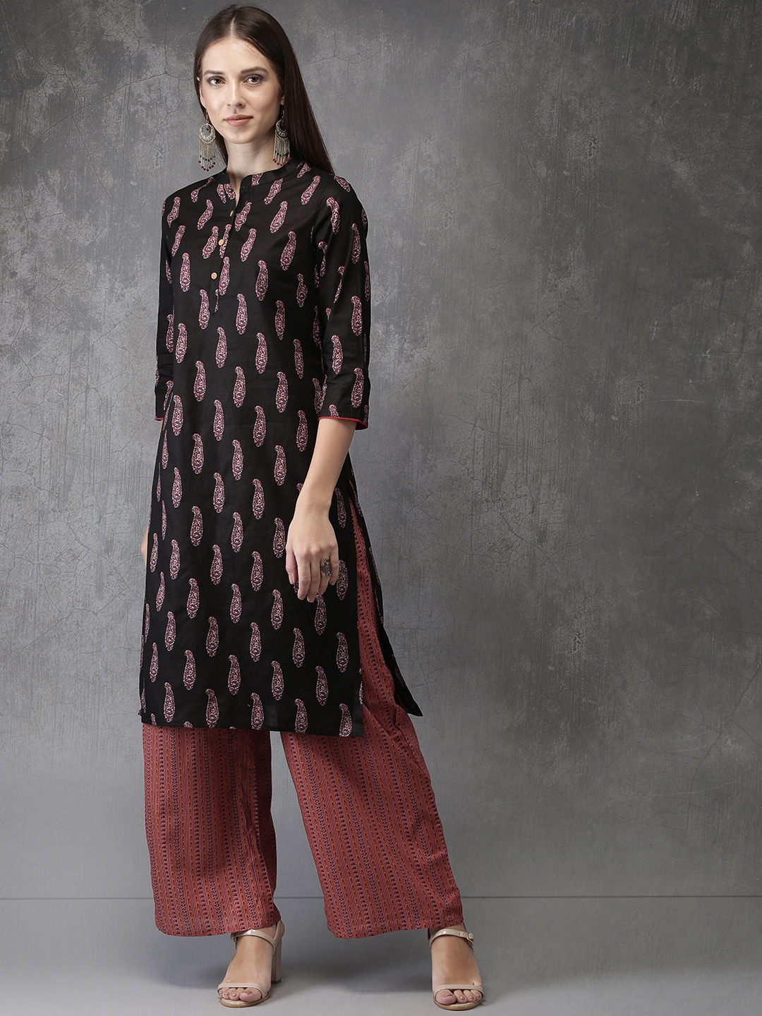 anouk maroon kurta set