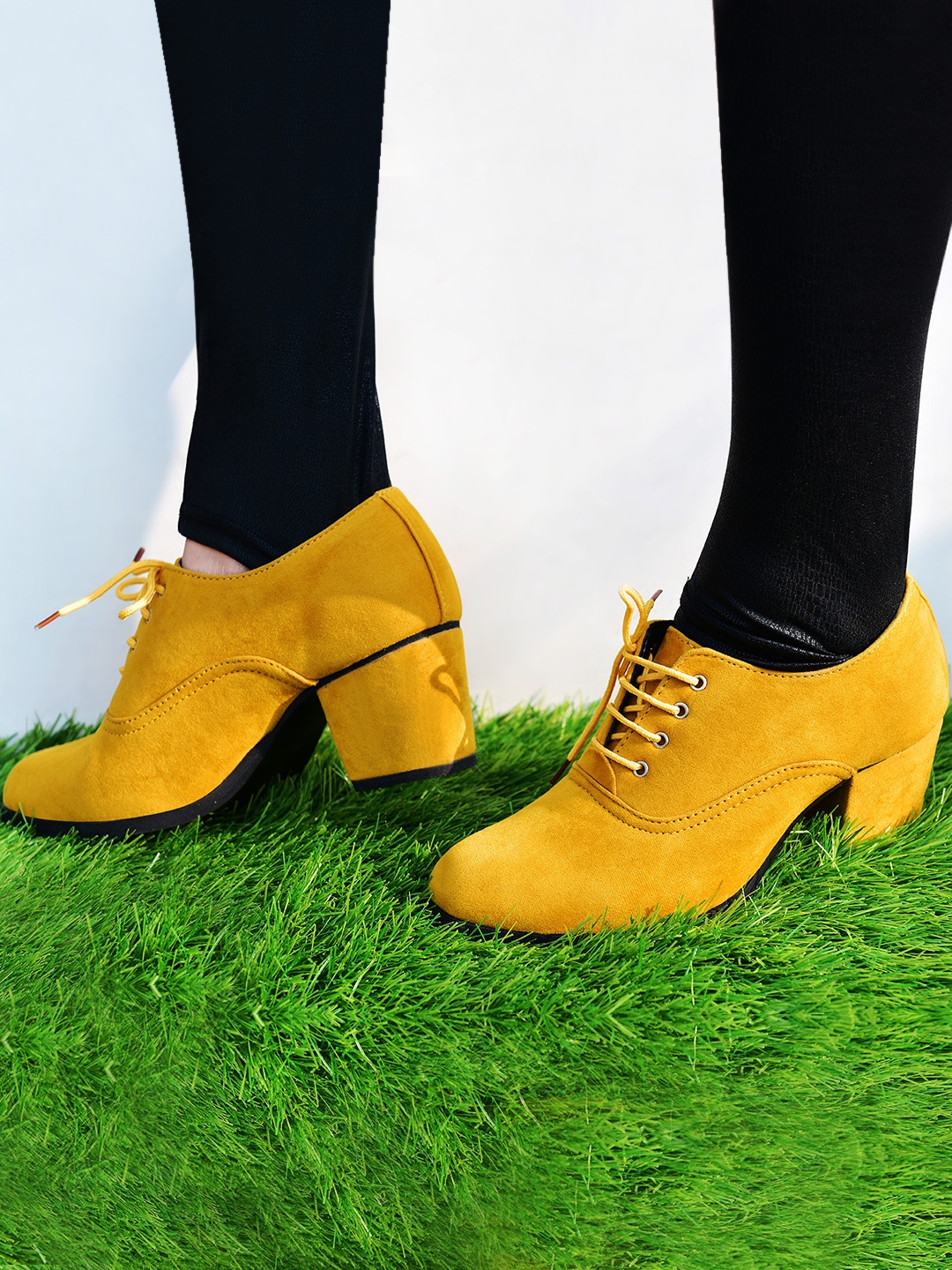 mustard yellow over the knee boots