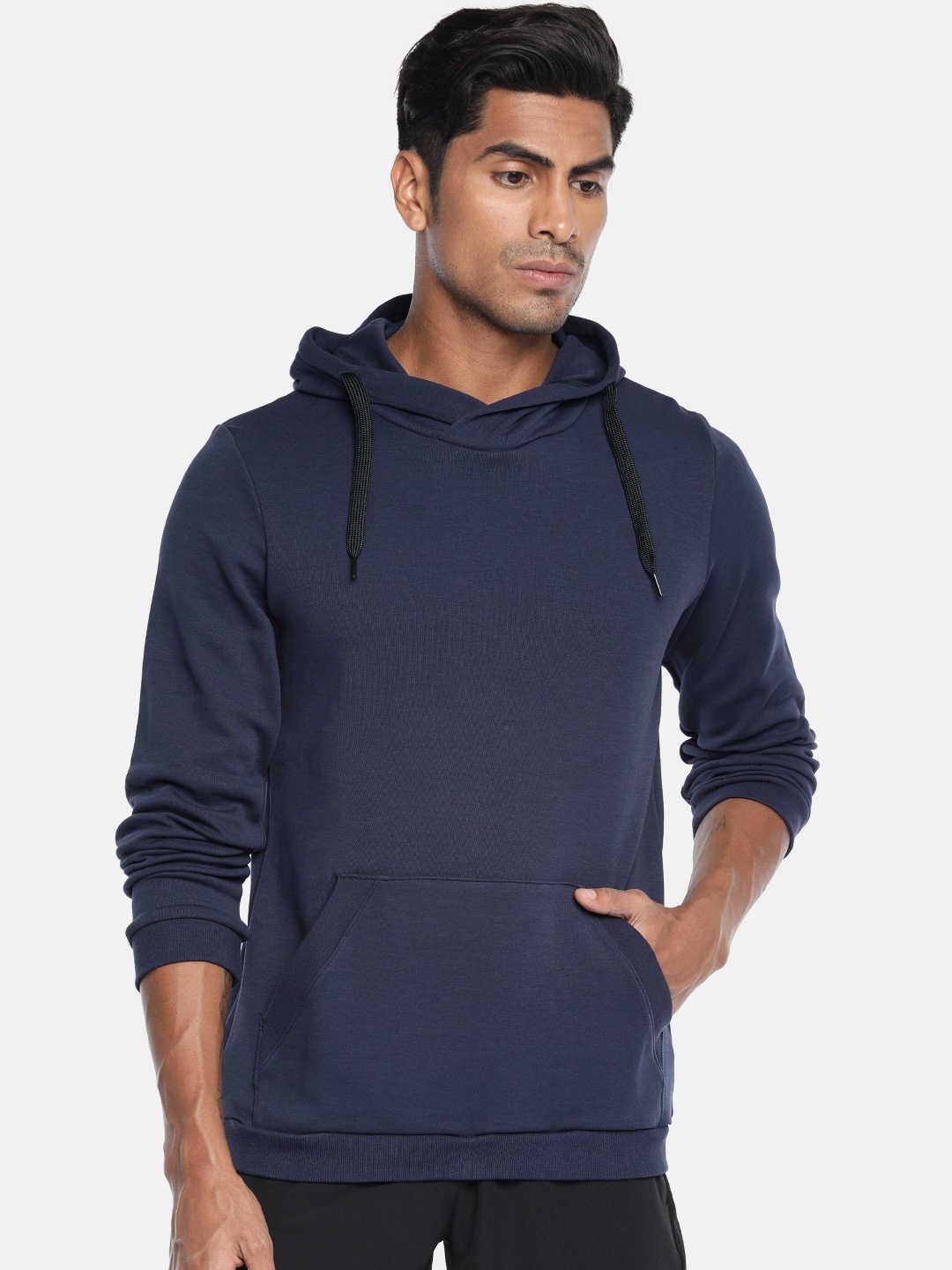 Buy ASICS Men Navy Blue Solid Hooded Training Sweatshirt - Sweatshirts ...