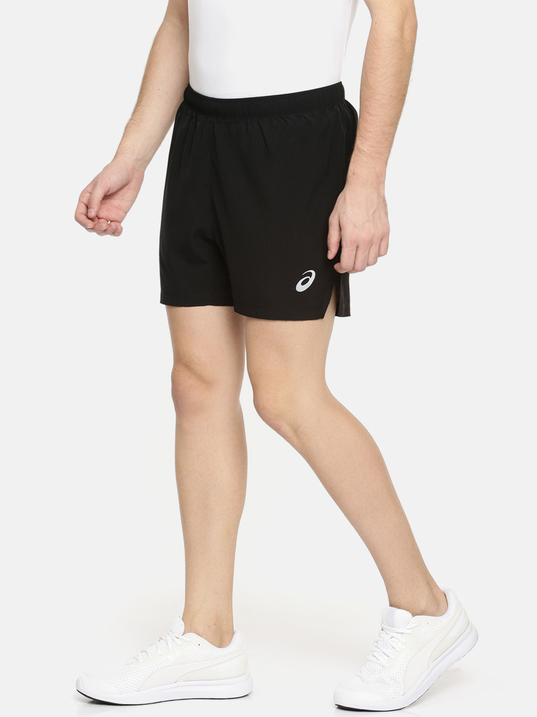 asics silver 5in short