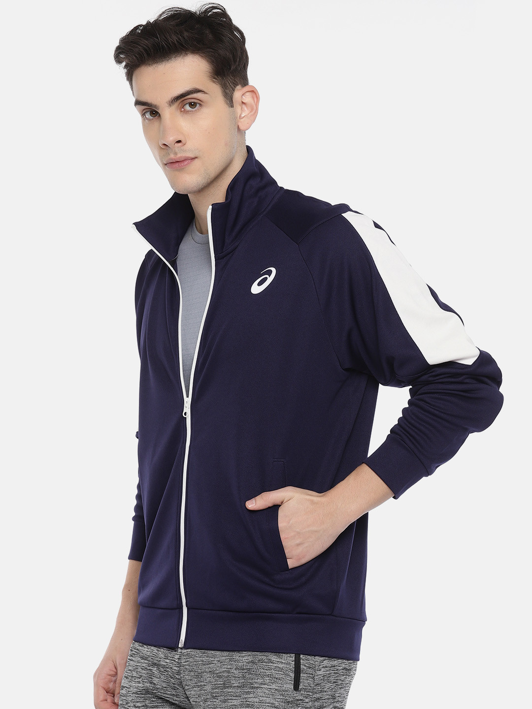 Buy ASICS Men Navy Blue Solid ENTRY TRACK Sporty Training Jacket