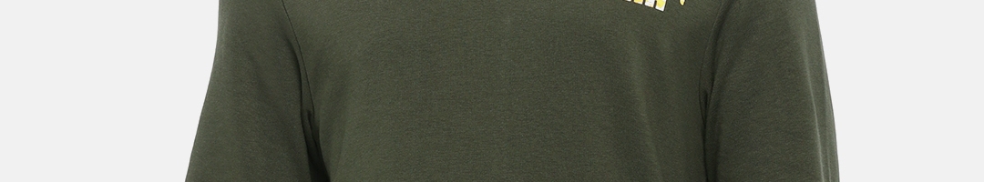 Buy Puma Men Olive Green Solid Graphic Crew TR I Sweatshirt ...