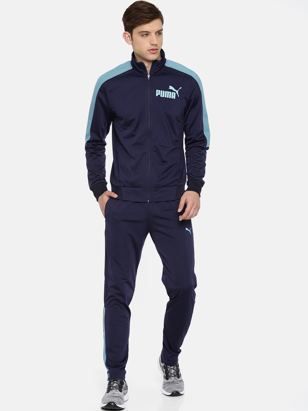 Buy Puma Men Navy Blue Graphic Tricot Tracksuit - Tracksuits for Men ...