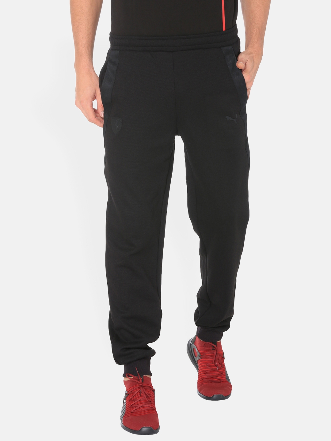 Buy Puma Men Black Ferrari Sweat Solid Joggers Track