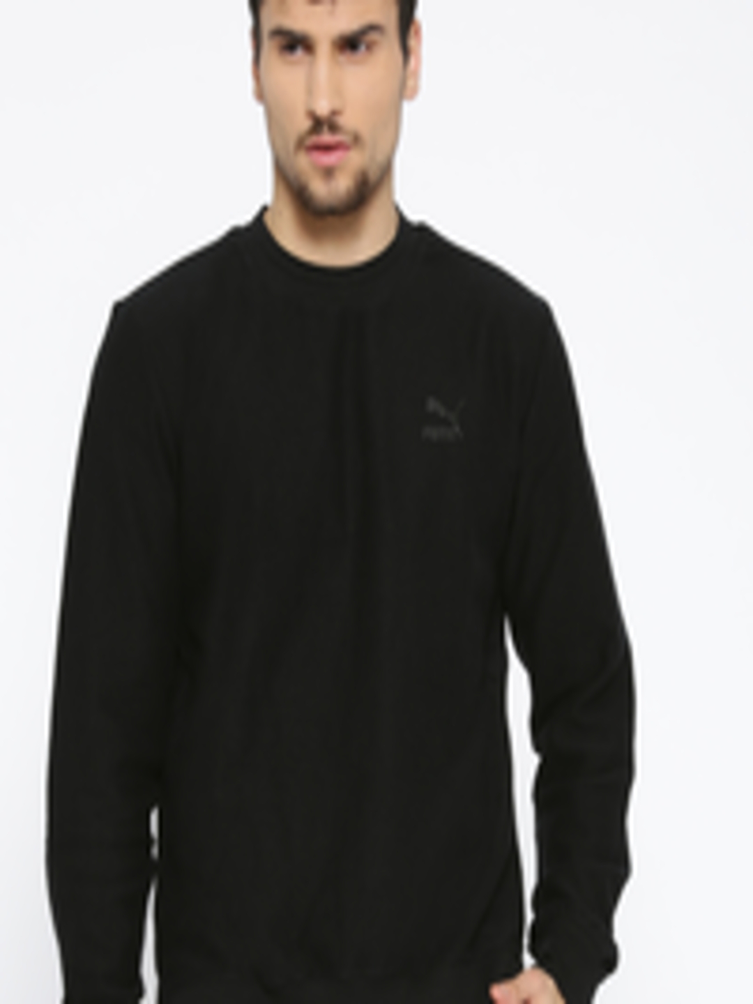 Buy Puma Men Black Solid VK Crew Sweatshirt - Sweatshirts for Men ...
