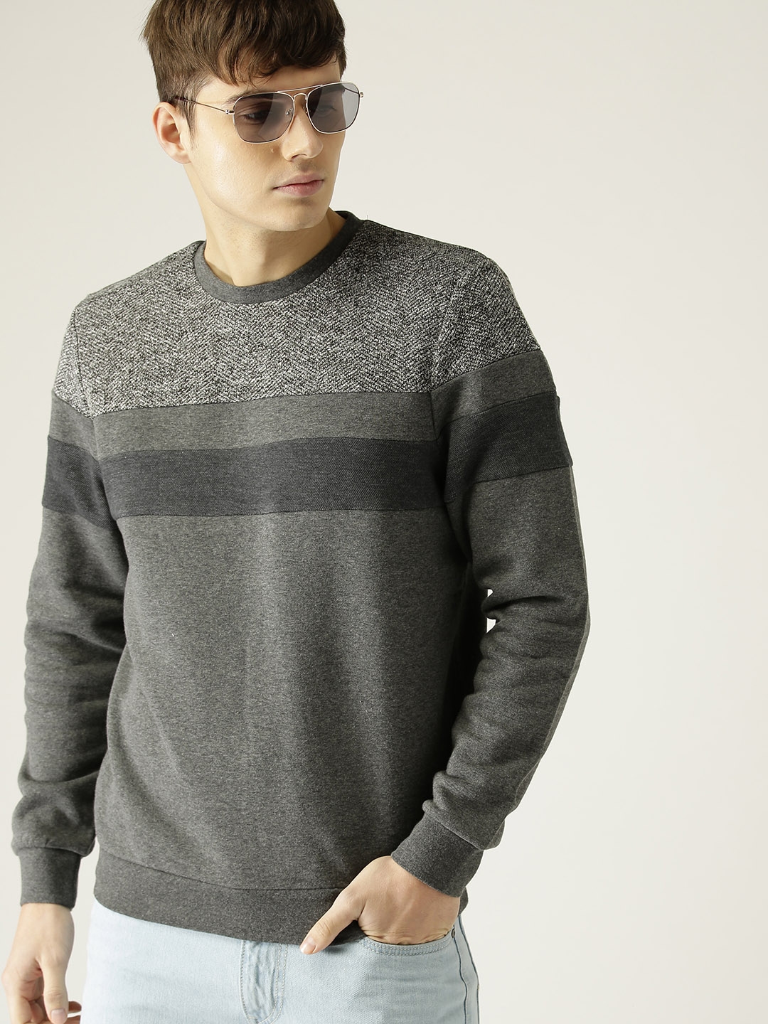 Buy ESPRIT Men Grey Solid Sweatshirt - Sweatshirts for Men 7755321 | Myntra