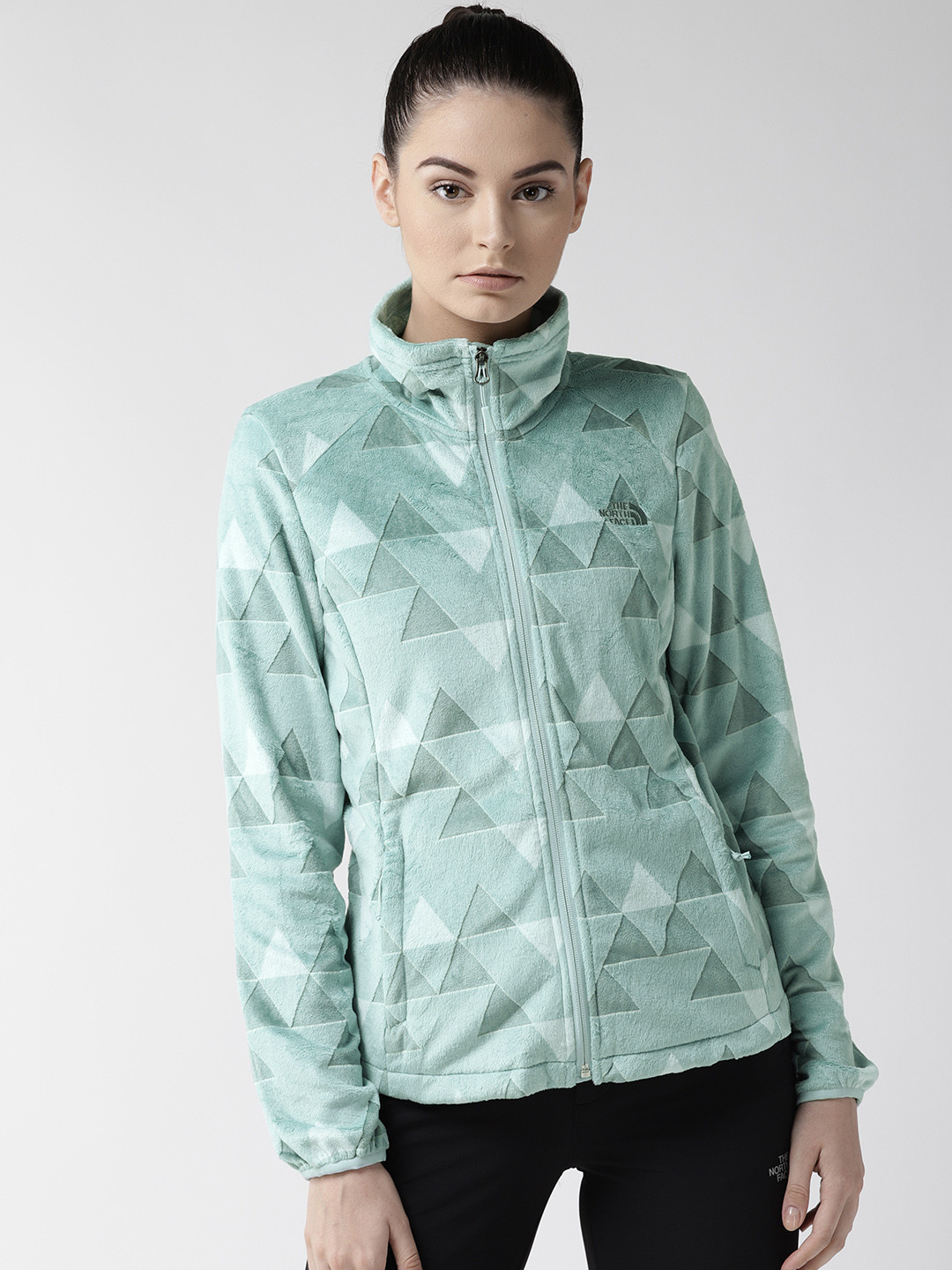 Buy The North Face Women Green Printed Velvet Finish Novelty Osito