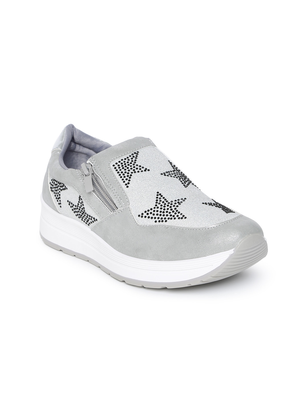 Buy Catwalk Women Grey Printed Slip On Sneakers Casual Shoes for