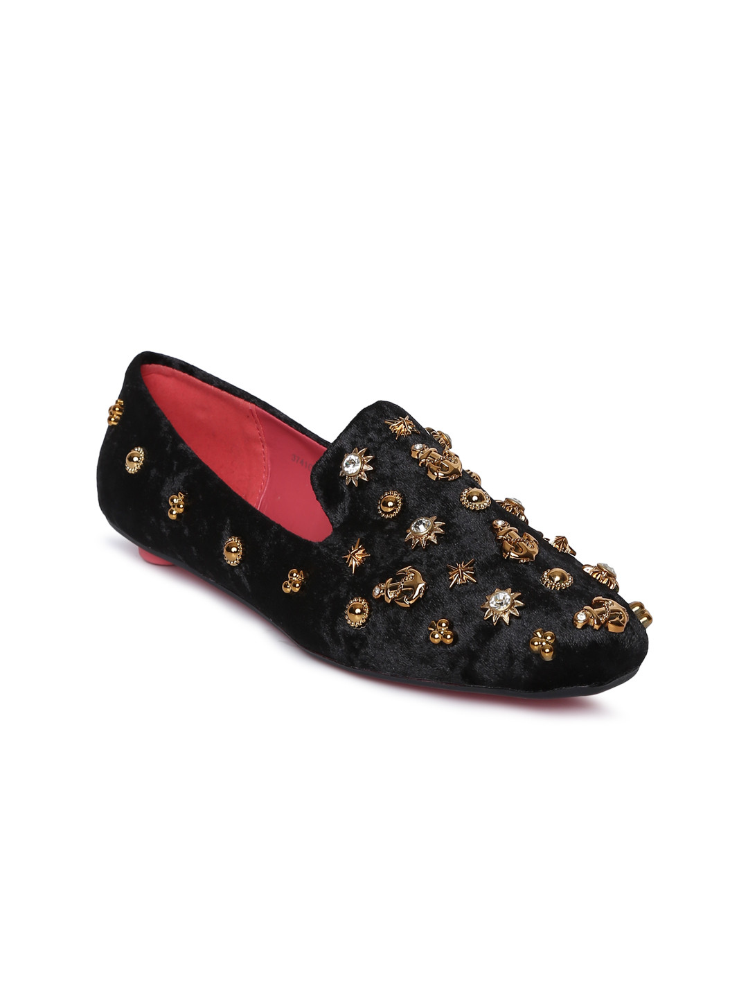 Buy Catwalk Women Black Solid Synthetic Embellished Mules - Flats for Women 7759019 | Myntra