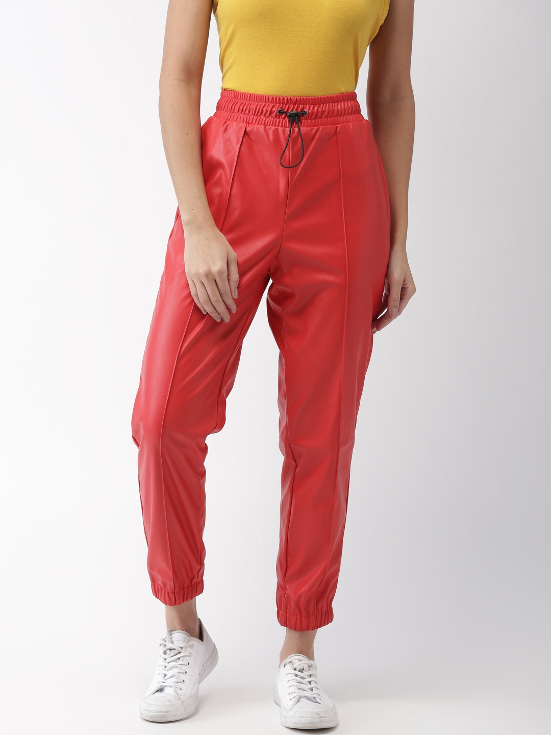 womens red joggers
