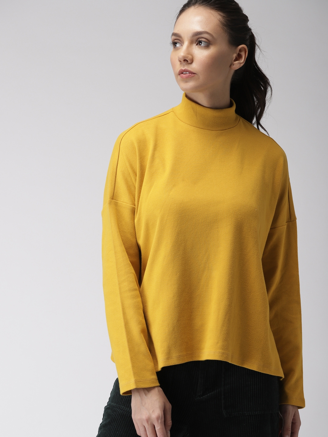 Buy FOREVER 21 Women Mustard Yellow Solid Top Tops for Women 7759872