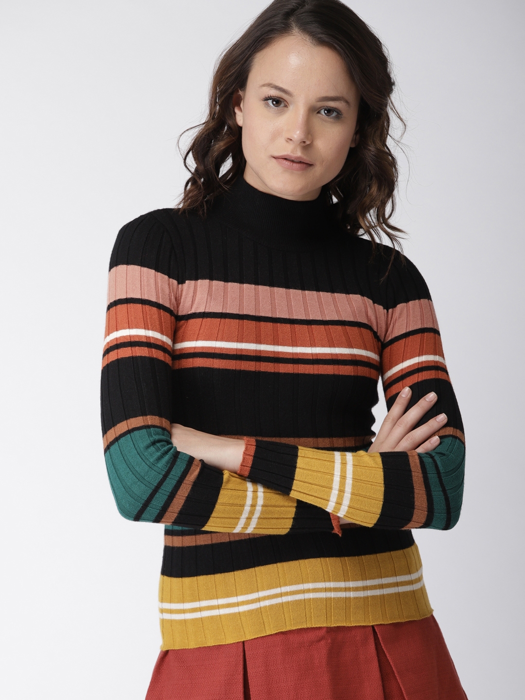 black green striped sweater