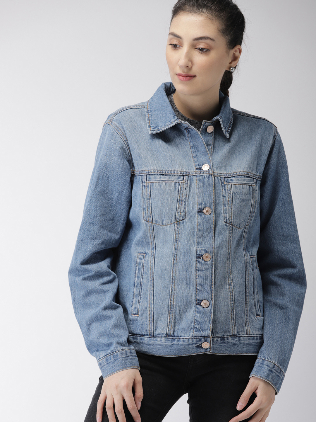 Buy FOREVER 21 Women Denim Jacket Jackets for Women 7759986 Myntra