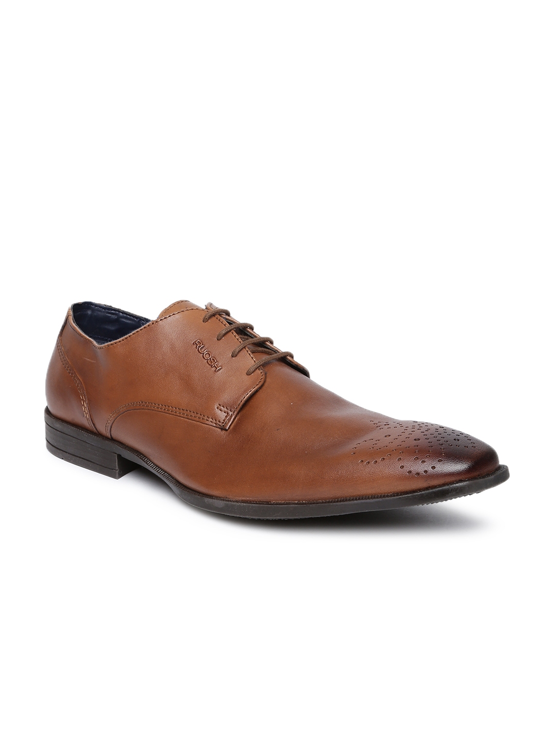 Buy Ruosh Men Tan Brown Leather Formal Derbys - Formal Shoes for Men ...