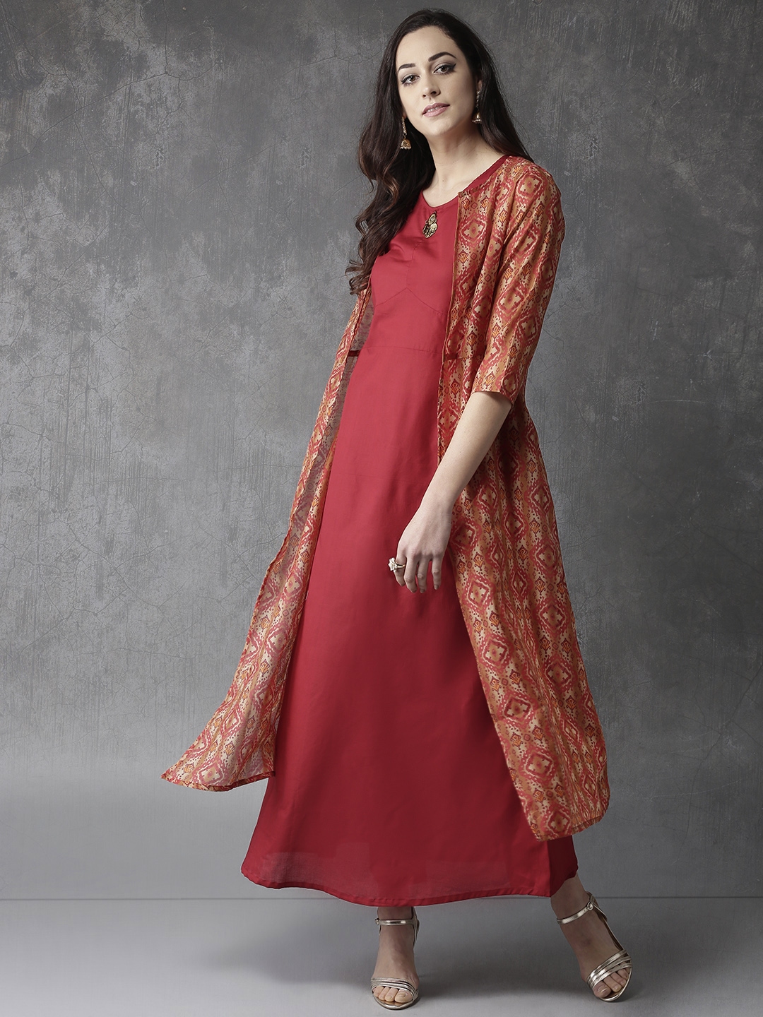 anouk maroon kurta set