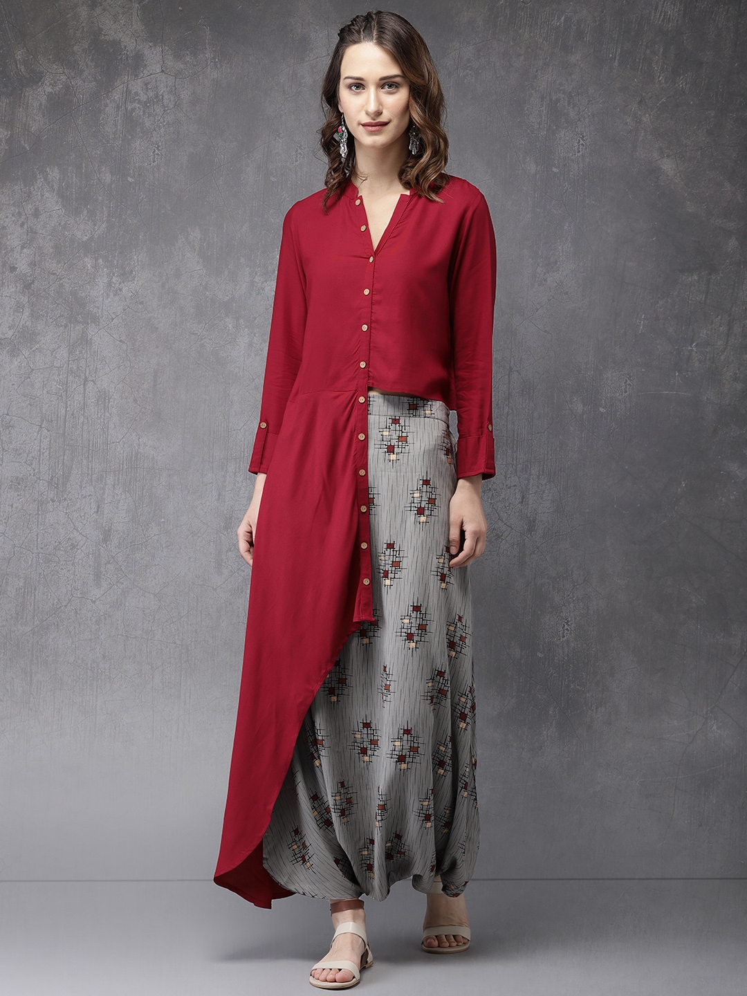 anouk maroon kurta set