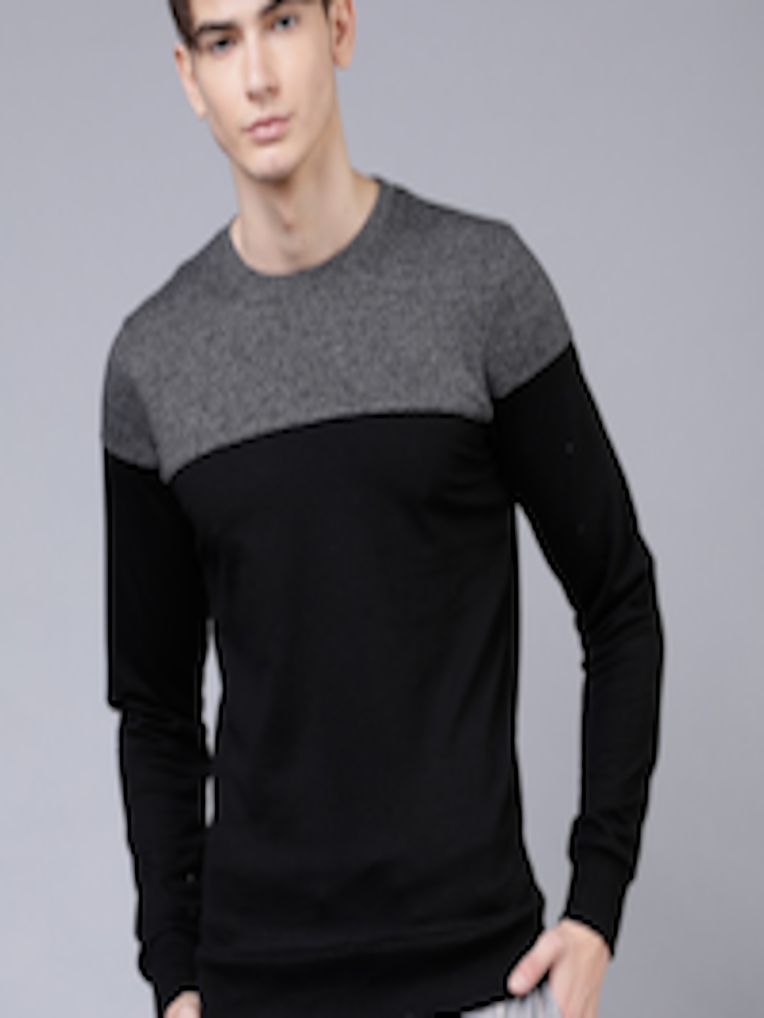 Buy HIGHLANDER Men Black Colourblocked Sweatshirt - Sweatshirts for Men ...