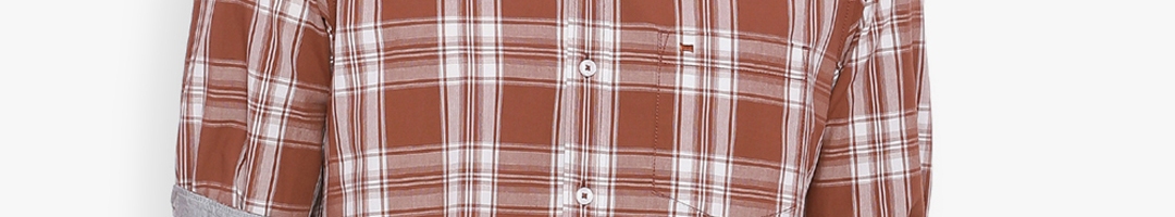 Buy Basics Men Brown Slim Fit Checked Casual Shirt - Shirts for Men ...
